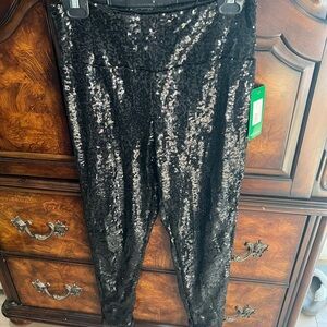 Tipsy Elves Black High-Waisted Sequin Leggings